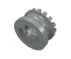 Technic Bush 1/2 Toothed, Two Interior Ridges