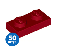 Набор из 50 Новых деталей 3023 Dark Red