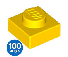 Набор из 100 Новых деталей 3024 Yellow