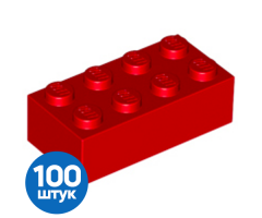 Набор из 100 Б/У деталей 3001 Red