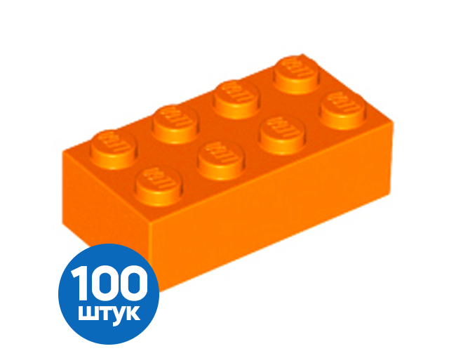Набор из 100 Б/У деталей 3001 Orange