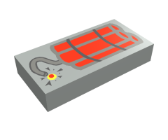 Tile 1 x 2 with Dynamite Pattern