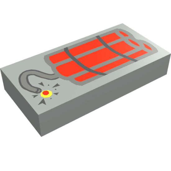 Tile 1 x 2 with Dynamite Pattern