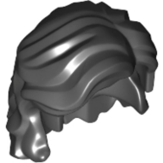 Minifigure, Hair Mid-Length Wavy with Center Part and Sidelocks