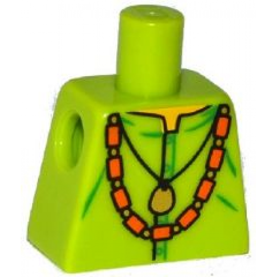 Torso Shirt with Gold Pendant and Bead Necklace Pattern