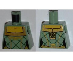 Torso Castle Kingdoms Female Corset with Gold Trimmed Front and Rectangular Neckline Pattern