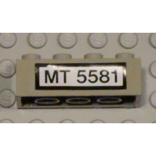 Brick 2 x 4 with Black 'MT 5581' on White Pattern (Sticker) - Set 5581