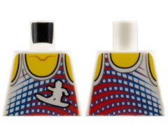 Torso Tank Top with Surfer Silhouette Pattern