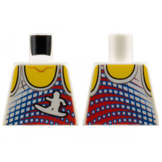 Torso Tank Top with Surfer Silhouette Pattern