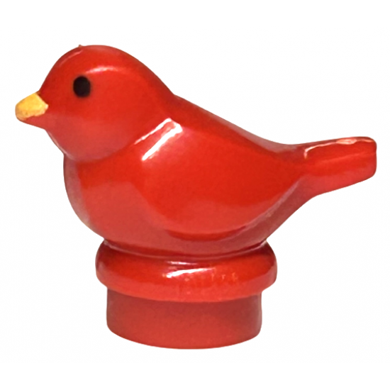 Animal, Air Bird Small with Black Eyes and Bright Light Orange Beak Pattern