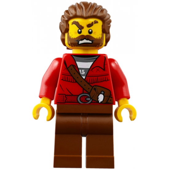 Mountain Police - Crook Male with Red Fringed Shirt with Strap and Pouch, Skunk Fighter
