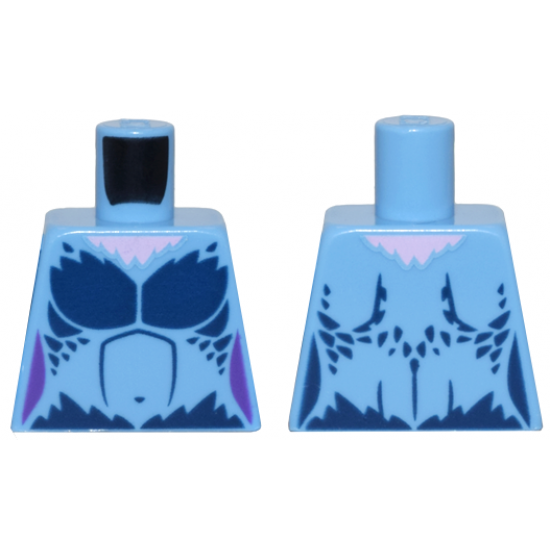 Torso Female Dark Blue Chest Feathers and Bright Pink Neck Pattern