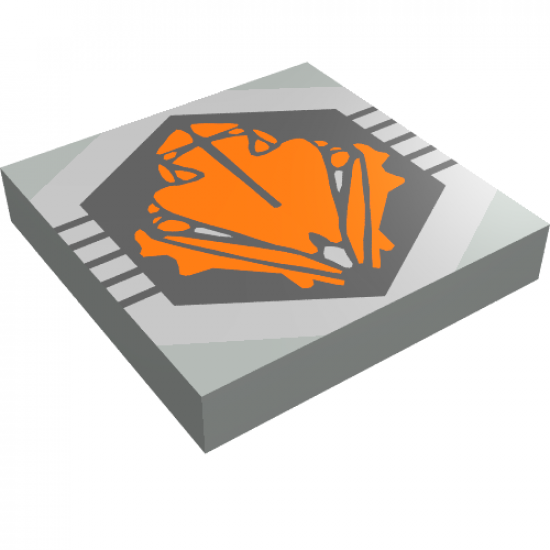 Tile 2 x 2 with Black and Orange UFO Logo Pattern