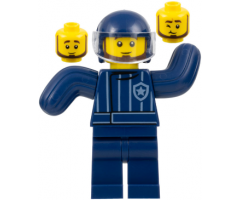 Police Dog Trainer, Dark Blue Helmet, Bite Suit