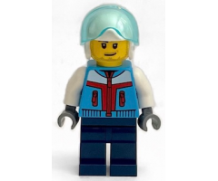 Stunt Plane Pilot - Dark Azure Jacket, Dark Blue Legs, White Helmet