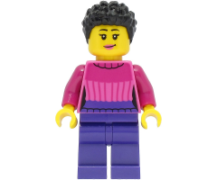 Car Driver - Female, Dark Pink Sweater, Dark Purple Legs, Black Hair