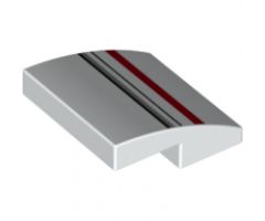 Slope, Curved 2 x 2 with Red, Light Bluish Gray and Black Stripes Pattern