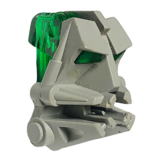 Bionicle Head Connector Block 3 x 4 x 1 2/3 with Trans-Green Bionicle Head Connector Block Eye/Brain Stalk (32553 / 32554)
