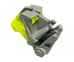 Bionicle Head Connector Block 3 x 4 x 1 2/3 with Trans-Neon Green Bionicle Head Connector Block Eye/Brain Stalk (32553 / 32554)