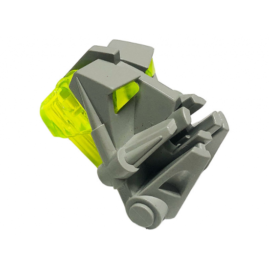 Bionicle Head Connector Block 3 x 4 x 1 2/3 with Trans-Neon Green Bionicle Head Connector Block Eye/Brain Stalk (32553 / 32554)