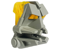 Bionicle Head Connector Block 3 x 4 x 1 2/3 with Trans-Neon Yellow Bionicle Head Connector Block Eye/Brain Stalk (32553 / 32554)