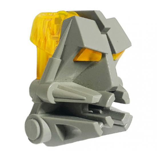 Bionicle Head Connector Block 3 x 4 x 1 2/3 with Trans-Neon Yellow Bionicle Head Connector Block Eye/Brain Stalk (32553 / 32554)