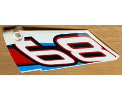 Technic, Panel Fairing #17 Large Smooth, Side A with '68' and Red, Black and Blue Lines Pattern (Sticker) - Set 42077