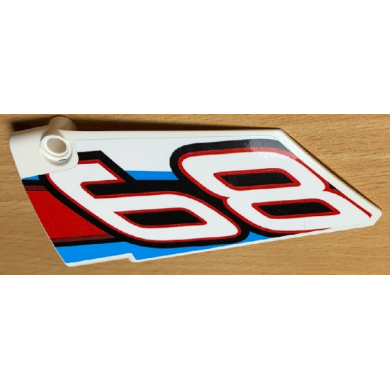 Technic, Panel Fairing #17 Large Smooth, Side A with '68' and Red, Black and Blue Lines Pattern (Sticker) - Set 42077