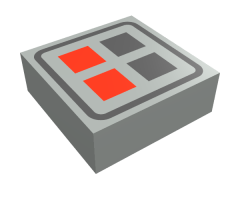 Tile 1 x 1 with Red and Black Buttons Pattern