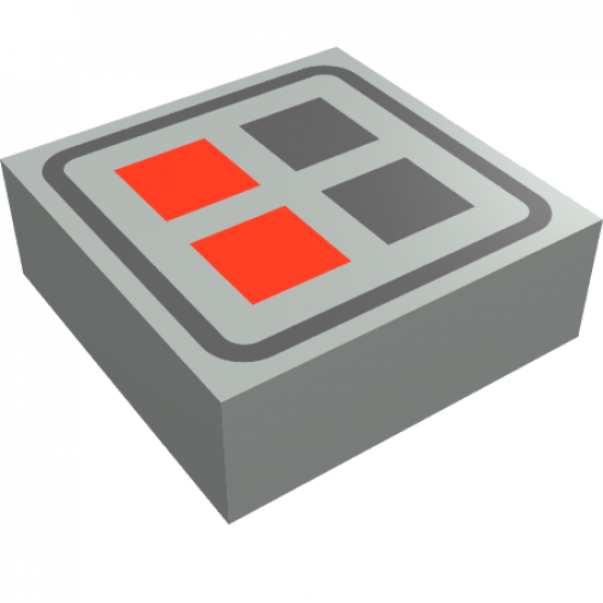 Tile 1 x 1 with Red and Black Buttons Pattern