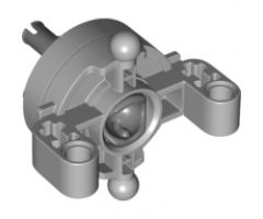 Technic, Steering Axle with 2 Pin Holes, 2 Axle Holes and 2 Tow Ball Arms with Dark Bluish Gray Wheel Hub (46490 / 92909)