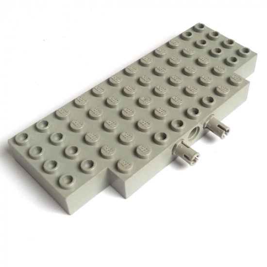 Brick, Modified 5 x 12 with Two 1 x 2 Cutouts, 1 Hole and 2 Fixed Rotatable Friction Pins on Side