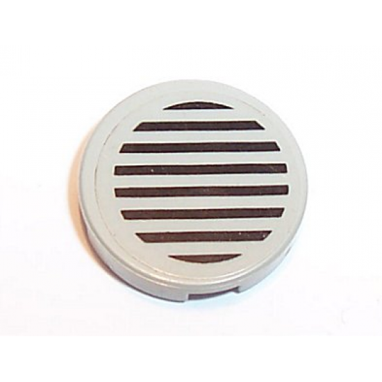 Tile, Round 2 x 2 with Black Stripes on Light Gray Background Pattern (Sticker) - Set 5542