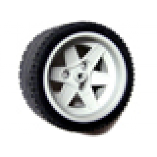 Wheel & Tire Assembly 56mm D. x 34mm Technic Racing Medium, 3 Pin Holes with Black Tire 68.8 x 36 ZR (44772 / 44771)