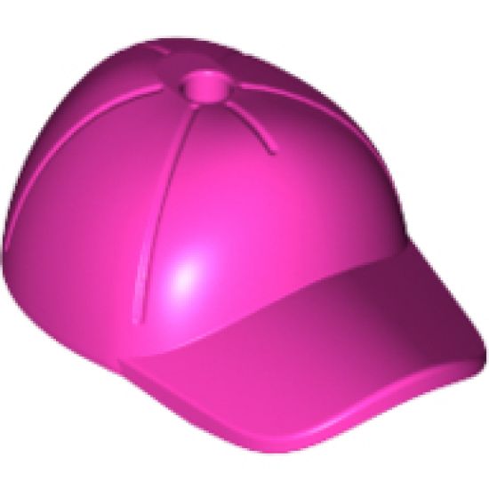 Minifigure, Headgear Cap - Short Curved Bill with Seams and Hole on Top