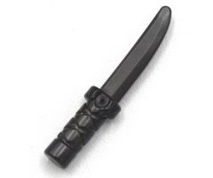 Minifigure, Weapon Knife with Flat Hilt End and Curved Blade, Cross Hatched Grip