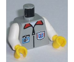 Torso Rescue Coast Guard Logo, ID Badge, Red Collar, Zipper Pattern / White Arms / Yellow Hands