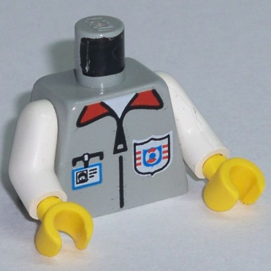 Torso Rescue Coast Guard Logo, ID Badge, Red Collar, Zipper Pattern / White Arms / Yellow Hands