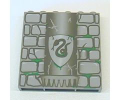 Brick 1 x 6 x 5 with Stone and Slytherin Snake Pattern (4735)