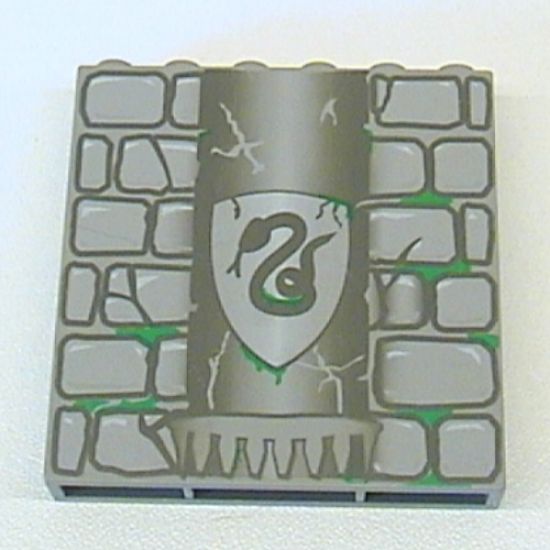 Brick 1 x 6 x 5 with Stone and Slytherin Snake Pattern (4735)