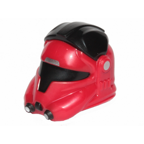 Minifigure, Headgear Helmet SW TIE Pilot, Dual Molded, Red Major Vonreg Pattern