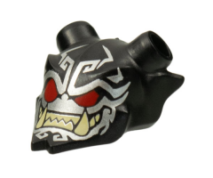 Minifigure, Visor Mask Ninjago Oni with Silver Face, Red Eyes, and Tan Sharp Teeth Pattern