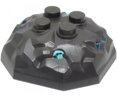 Rock 4 x 4 Octagonal Boulder, Top with Molded Trans-Light Blue Crystals Pattern