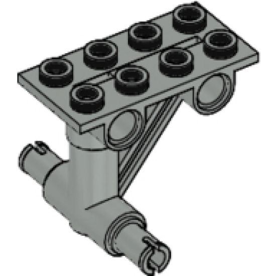 Aircraft Plate, Modified 2 x 4 Thin with Bottom Struts to Pins