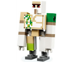 Iron Golem - Brick and Pin Arm Attachments, Dark Bluish Gray Feet (Hinge Plate with 9 Teeth)