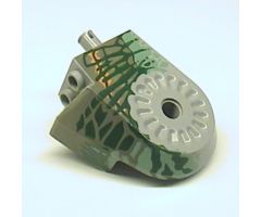 Animal, Body Part Dinosaur Middle Quarter with Pins, Set 6719 Pattern - Dark Gray, Sand Green, Medium Orange, and Dark Green Streaks