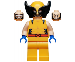 Wolverine - Bright Light Orange and Black Mask, Blue Hands