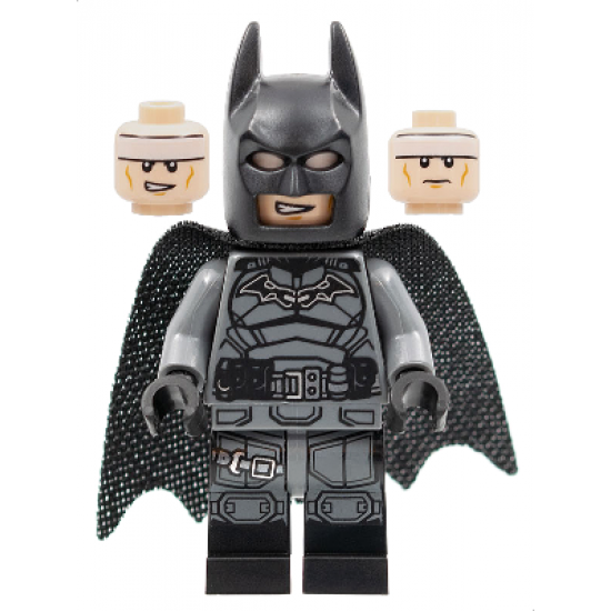 Batman - Dark Bluish Gray Suit, Black Belt, Black Hands, Spongy Cape with 1 Hole, Black Boots