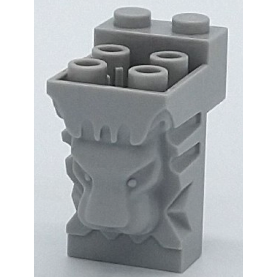 Brick, Modified 2 x 3 x 3 with Cutout and Lion Head - 4 Hollow Studs and 2 Solid Studs