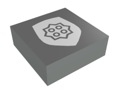 Tile 1 x 1 with World City Gold Police Badge on Black Background Pattern